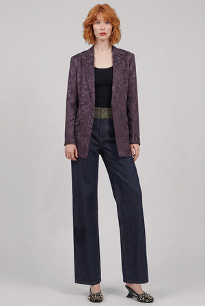 Baftan Floral Motif Single Breast Jacket | Brown