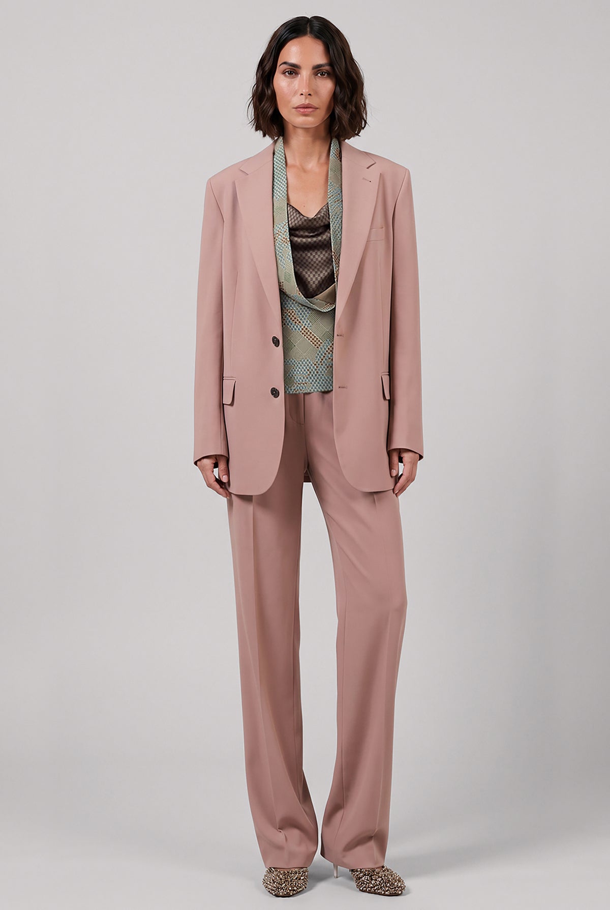DRIES VAN NOTEN RTW Blunt Single Breasted Relaxed Jacket | Peach
