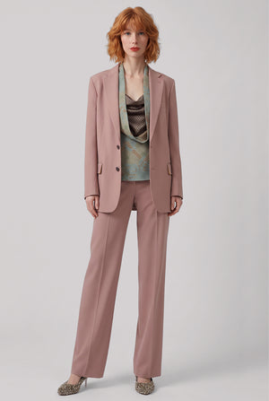 Blunt Single Breasted Relaxed Jacket | Peach