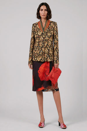 Scarfy Floral Wrap Scarf Skirt | Black/Multi