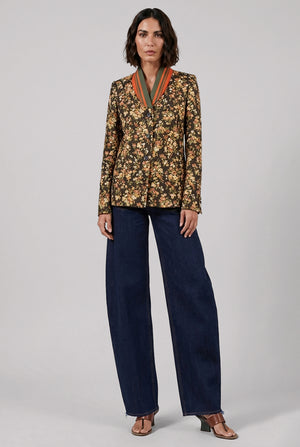 Britt Floral Print Jacket | Brown/Multi