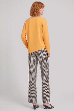 Chevron Patterned Pants | Black/Off White
