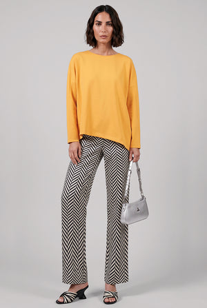 Chevron Patterned Pants | Black/Off White