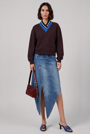 Halvy V-Neck Knit Vest | Burgundy