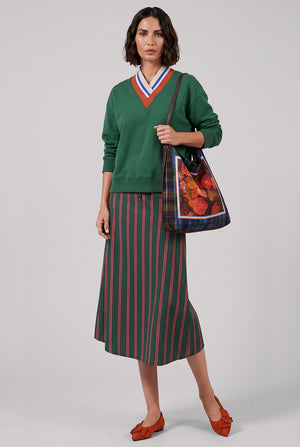 Halvy V-Neck Knit Vest | Forest Green