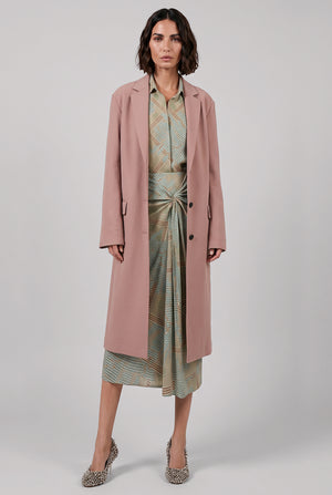 Rinley Relaxed Mid Length Coat | Peach