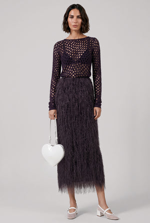 Sokna Fringed Skirt | Dark Purple