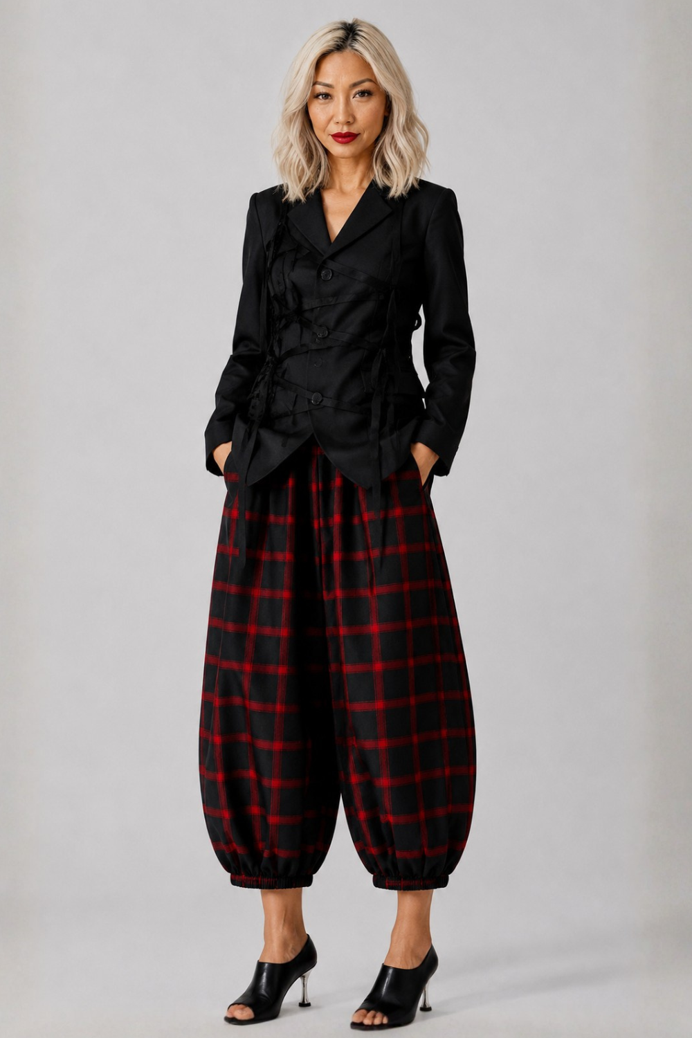 COMME DES GARCONS RTW Decontruct Scrunch Ruffle Jacket | Black