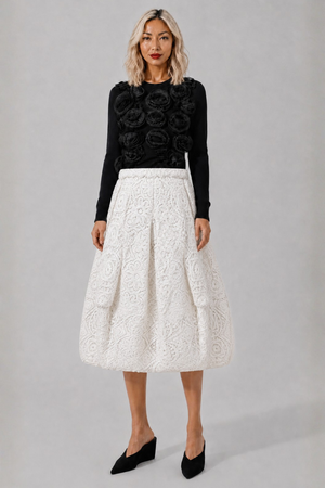 COMME DES GARCONS RTW Flower Embroid Jumper | Black