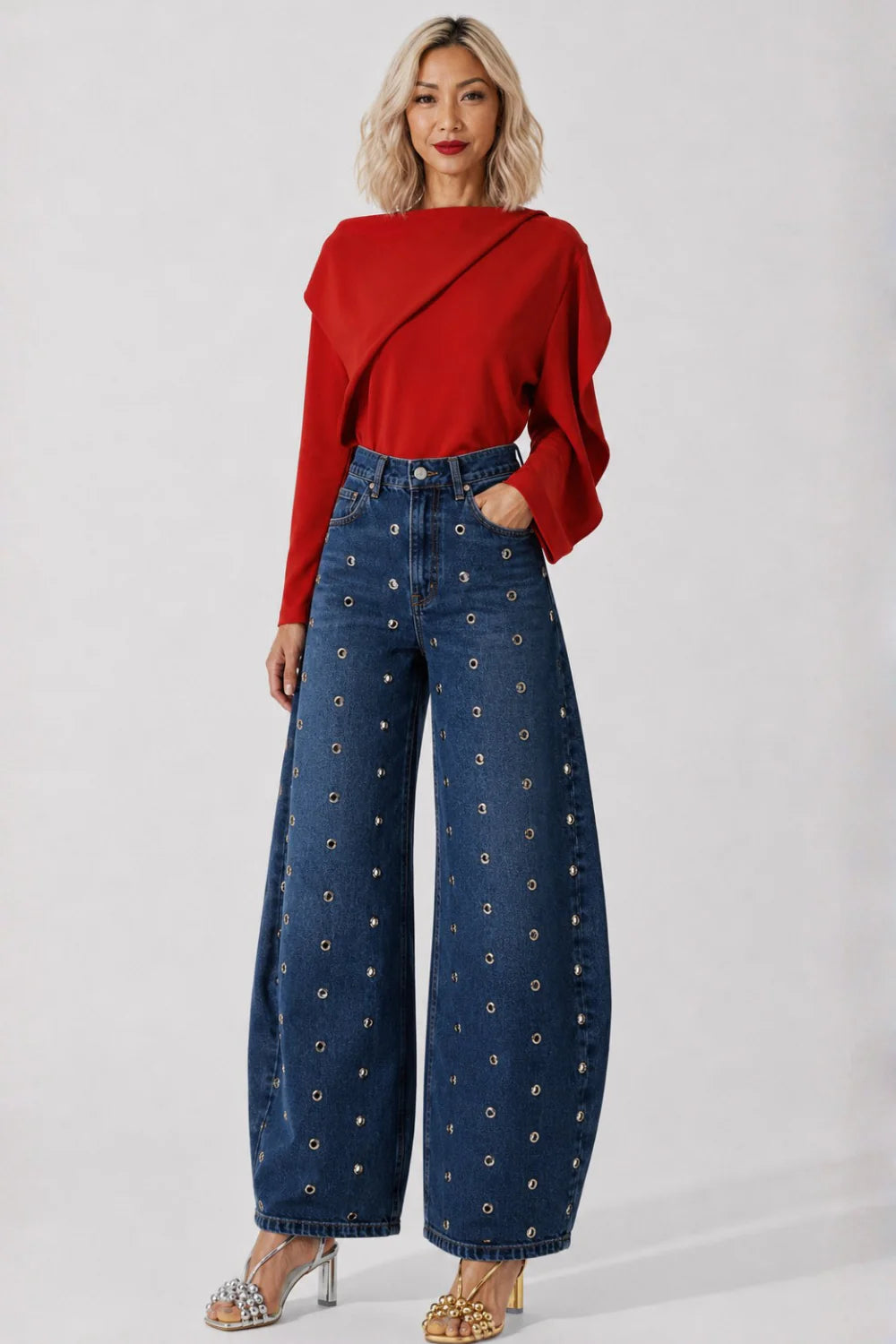 AWAKE MODE RTW L/S Drapped Collar Top | Terracotta