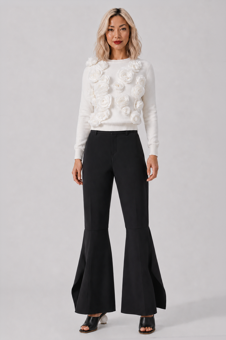 COMME DES GARCONS RTW Ruffle Hem Pant | Black