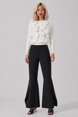 COMME DES GARCONS RTW Ruffle Hem Pant | Black