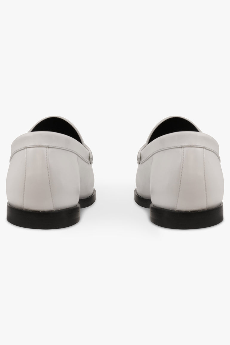 THE ROW SHOES Mens Style Shiny Tassel Loafer | Optic White