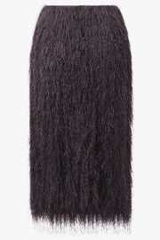 DRIES VAN NOTEN RTW Sokna Fringed Skirt | Dark Purple