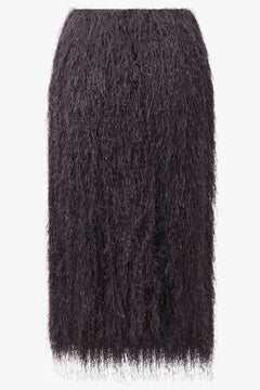DRIES VAN NOTEN RTW Sokna Fringed Skirt | Dark Purple