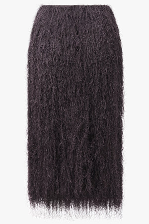 DRIES VAN NOTEN RTW Sokna Fringed Skirt | Dark Purple