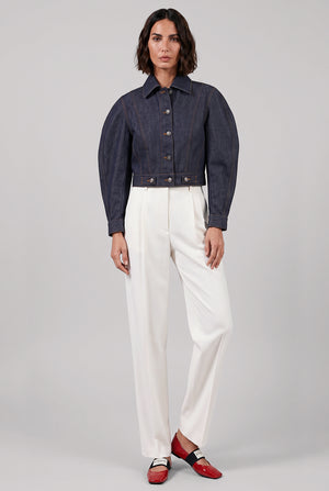 Reversed Cocoon Denim Jacket | Dark Blue