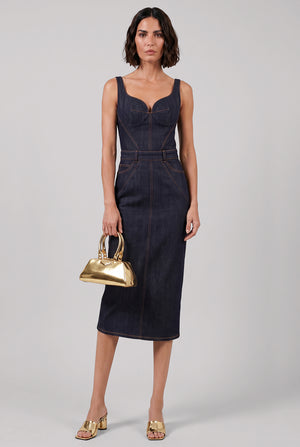 Kick Back Denim Dress | Dark Blue