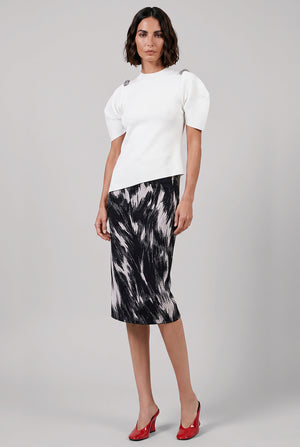Marble Pencil Skirt | Grey Mix
