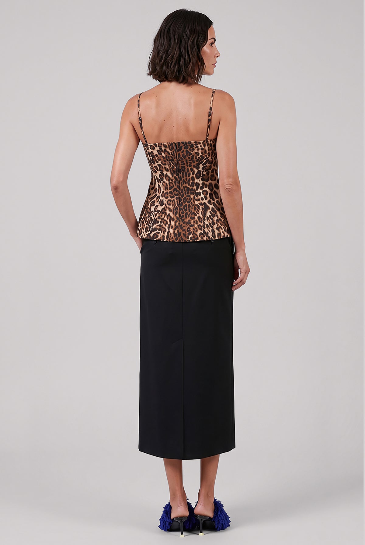 GIVENCHY RTW Slashed Midi Skirt | Black