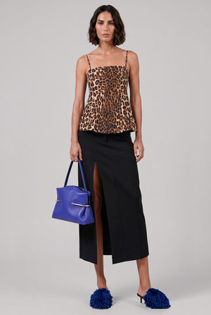 Slashed Midi Skirt | Black