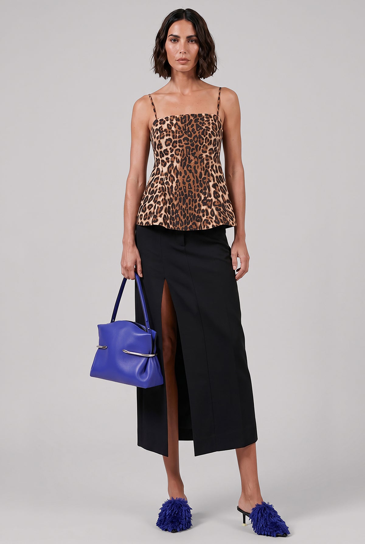GIVENCHY RTW Slashed Midi Skirt | Black