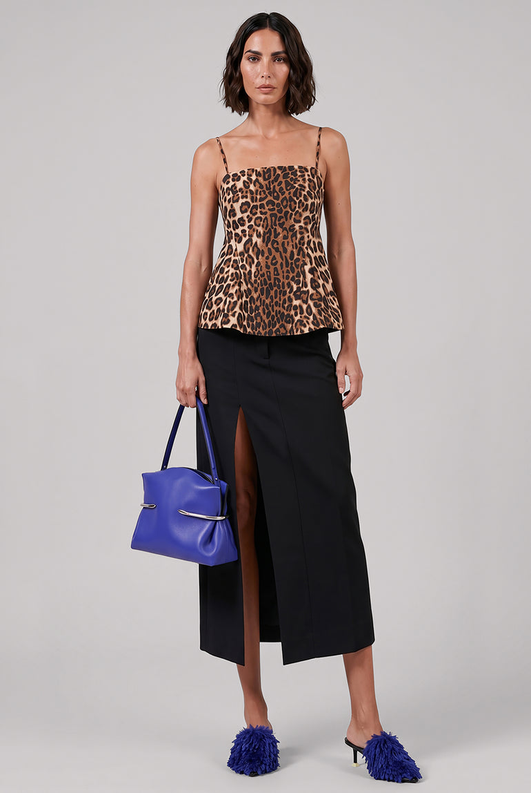 GIVENCHY RTW Slashed Midi Skirt | Black