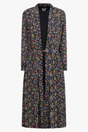 JUNYA WATANABE RTW Layer L/S Knit X Floral Print Midi Dress | Purple/Black