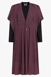 JUNYA WATANABE RTW Layer Knit X L/S Floral Print Midi Dress | Black/Multi