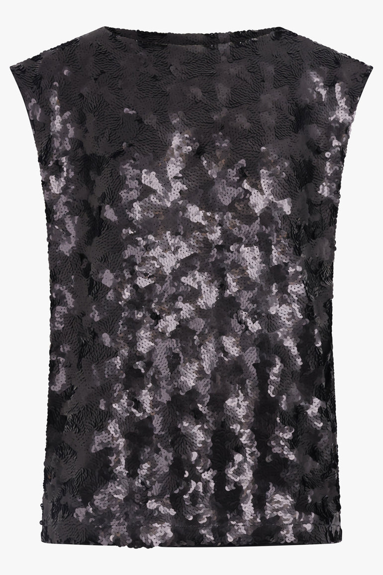 JUNYA WATANABE RTW Sleeveless Sequin Knit Top | Black