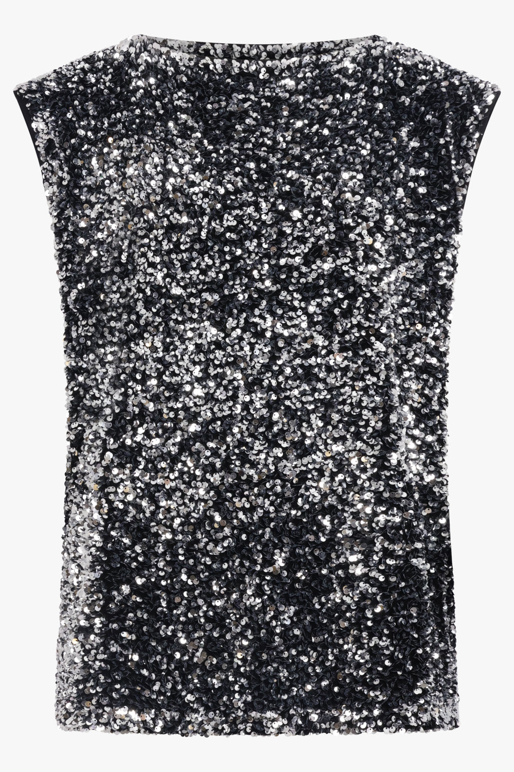 JUNYA WATANABE RTW Sleeveless Sequin Knit Top | Black/Silver