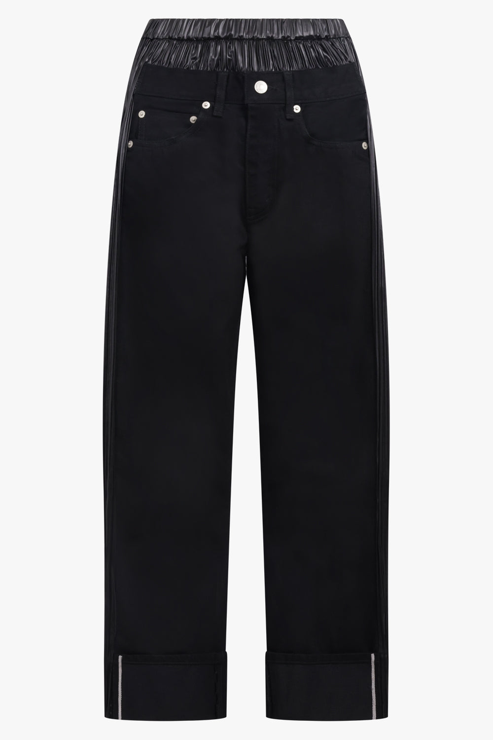X Levi's Pleated Panel Cropped Denim Jeans | Black – Parlour X