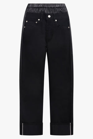 JUNYA WATANABE RTW X Levi's Pleated Panel Cropped Denim Jeans | Black