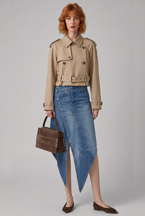 Cropped Trench Coat | Beige