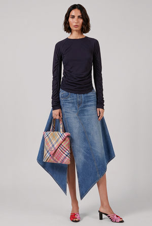 Ruched Jersey Top | Navy