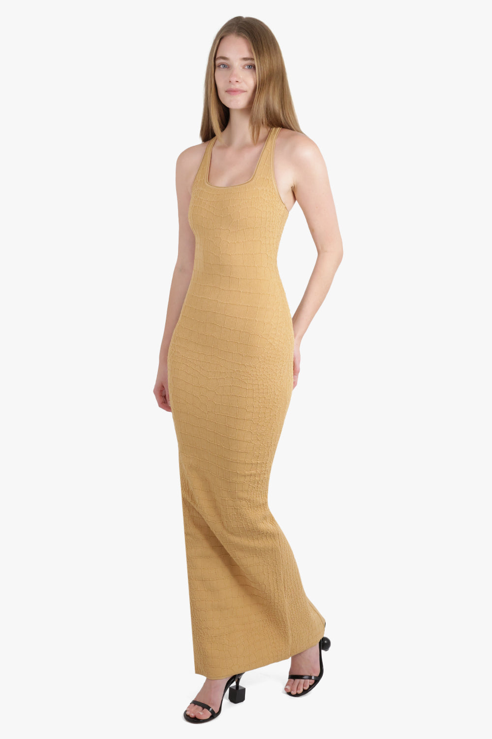 JACQUEMUS RTW La Robe Scala S/Less Maxi Dress | Camel