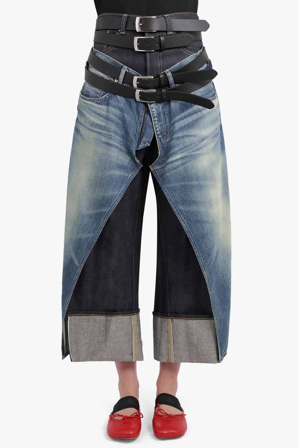 X Levi's Double Layer Belted Denim Pant | Blue/Black – Parlour X