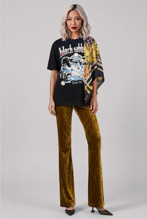 Black Sabbath X Versace Scarf Panel S/S T-Shirt | Black/Multi