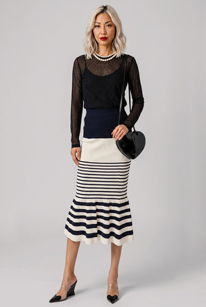 Pearl Neck Top | Black