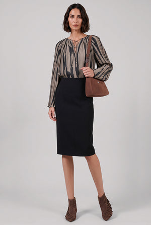 Pencil Midi Skirt | Black
