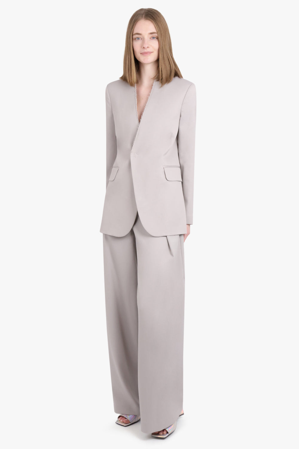 MM6 BY MAISON MARGIELA RTW Poly Wool Pants Full Length| Taupe