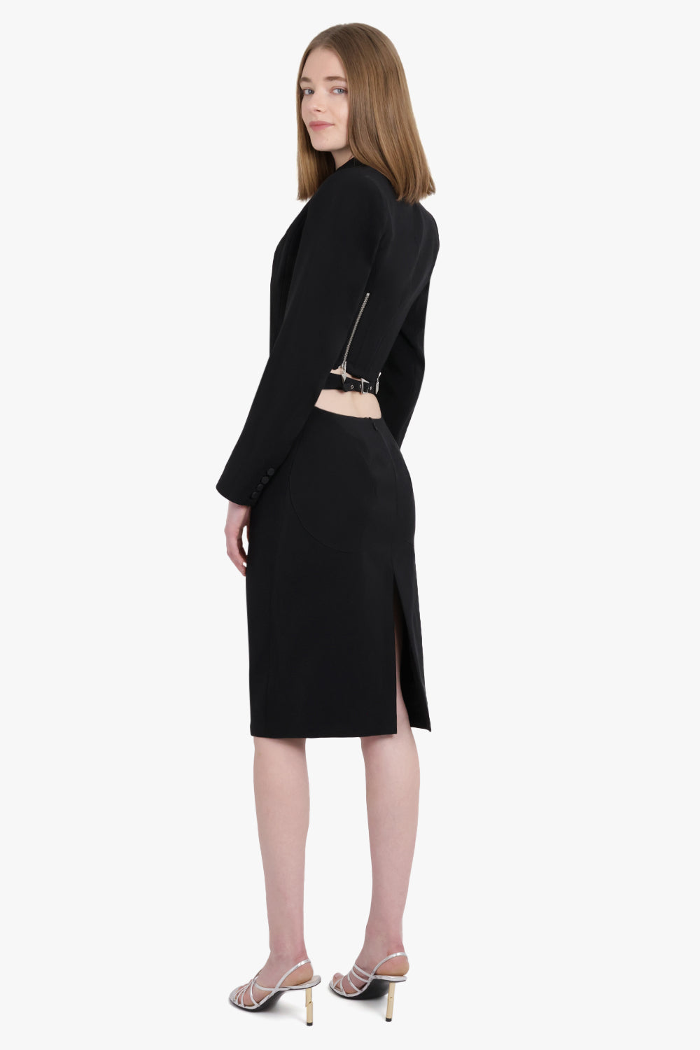 Crop Single Breasted Zip Jacket | Black – Parlour X