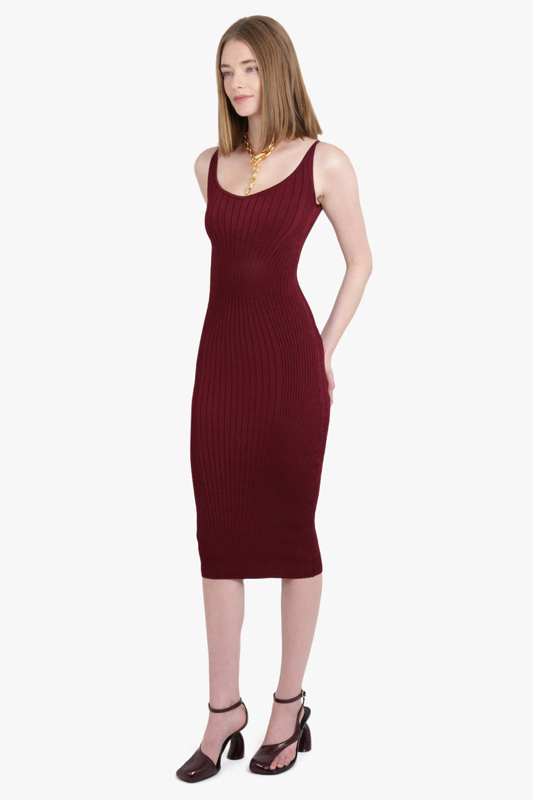 Sculpting Knit S/Less Midi Dress | Vampire Red Parlour X Sculpting Knit S/Less Midi Dress | Vampire Red Parlour X