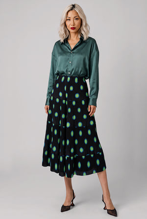 Deep V Neck L/S Top | Green