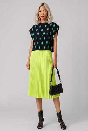 Fluid Polyester Skirt | Neon Green