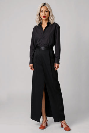 Split Front Maxi Skirt | Black