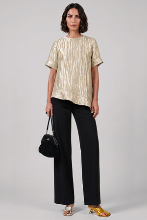 Ride the Wave Top | Metallic Silver