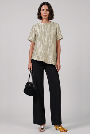 Ride the Wave Top | Metallic Silver