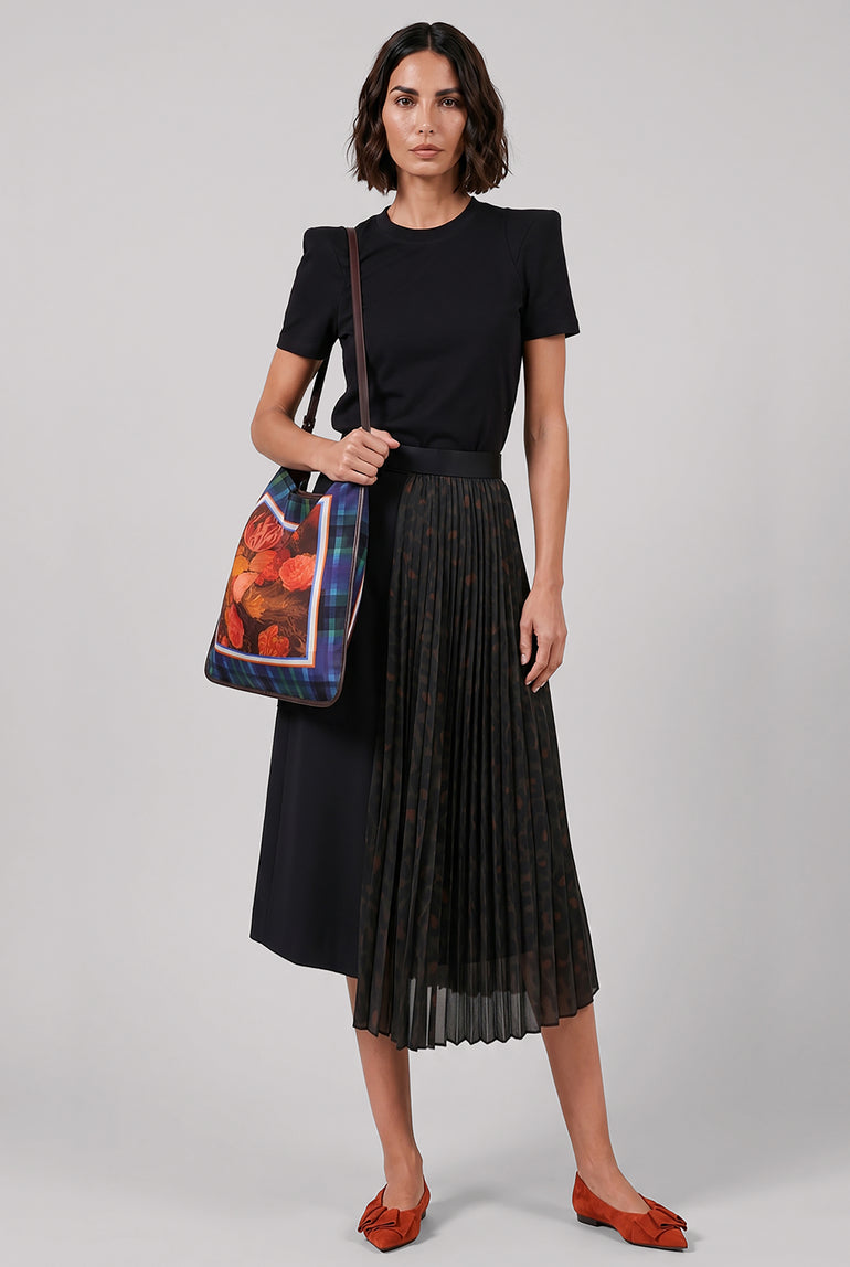 DRIES VAN NOTEN BAGS RED / RED Scarf Print Large Shoulder Bag | Red