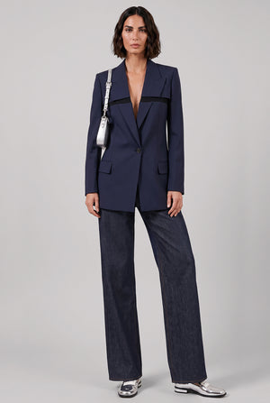 DECONSTRUCTED TAILORED BLAZER NAVY